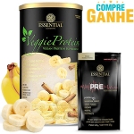 Veggie Protein - Proteína 100% Vegetal - Banana - Essential - 405g (Compre e Ganhe) + 1 Sachê de Pre-Action Veggie Protein - Proteína 100% Vegetal - Banana - Essential - 405g (Compre e Ganhe) + 1 Sachê de Pre-Action