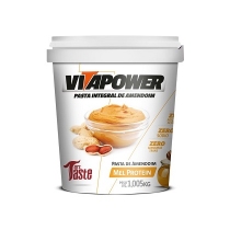 Pasta de Amendoim Integral Mel Protein (1kg) - VitaPower