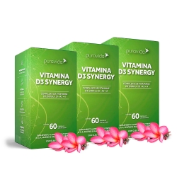 Kit 3 Unidades Vitamina D3 Synergy (60 Cápsulas) - Pura Vida