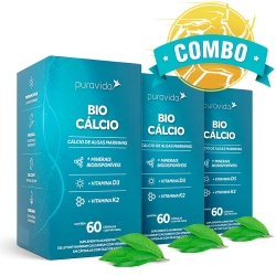 Kit 3 Unidades Bio Cálcio (60 Cápsulas) - Pura Vida