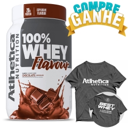 Compre 100% Whey Flavour Sabor Chocolate (900g) e Ganhe Camiseta - Atlhetica Nutrition