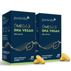Kit 2un Vegan �mega 3 DHA (60 C�psulas) - Pura Vida