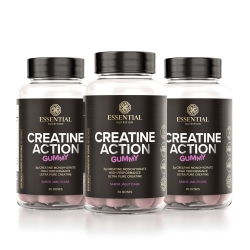 Kit 3un Creatine Action Sabor Jabuticaba (60 Gomas) - Essential Nutrition