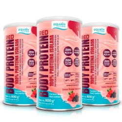 Kit 3uni Body Protein Red Sabor Frutas Vermelhas (600g) - Equaliv