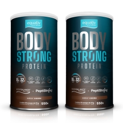 Kit 2uni Body Strong Protein Sabor Cacau (550g) - Equaliv