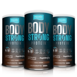 Kit 3uni Body Strong Protein Sabor Cacau (550g) - Equaliv