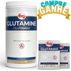 Compre Glutamine (1Kg) - Vitafor e Ganhe 2 Sachs