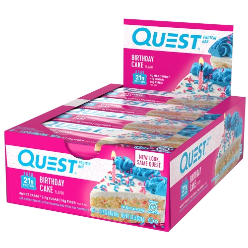 Quest Bar - Protein Bar Sabor Birthday Cake (Caixa c/ 12 Unidades de 6