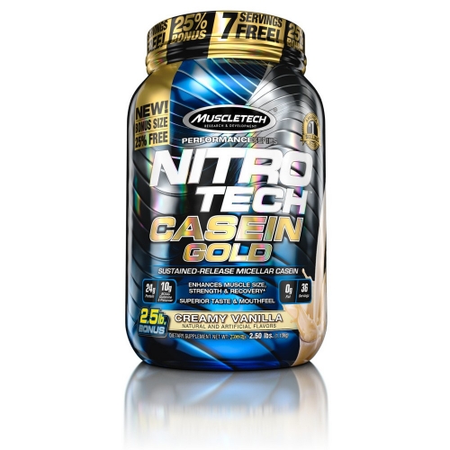 Nitro Tech Casein Gold Sabor Baunilha (1,13kg) - Muscletech