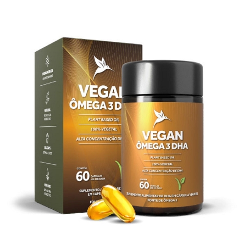 Vegan ômega 3 DHA (60 Cápsulas) Pura Vida Corpo & Vida Suplementos