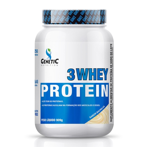 3 whey Protein Sabor Baunilha (909g) - Genetic Nutrition