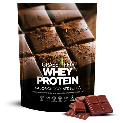 Whey Protein Grassfed Sabor Chocolate Belga (450g) - Pura Vida