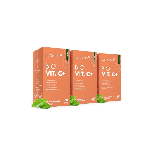 Kit 3unid Bio Vit C+ Vitamina C Lipossomal (60 caps) - Pura Vida