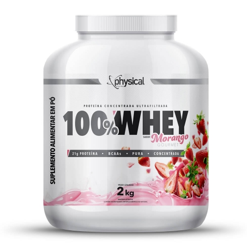 100% Whey Sabor Morango (2kg) - Physical Pharma