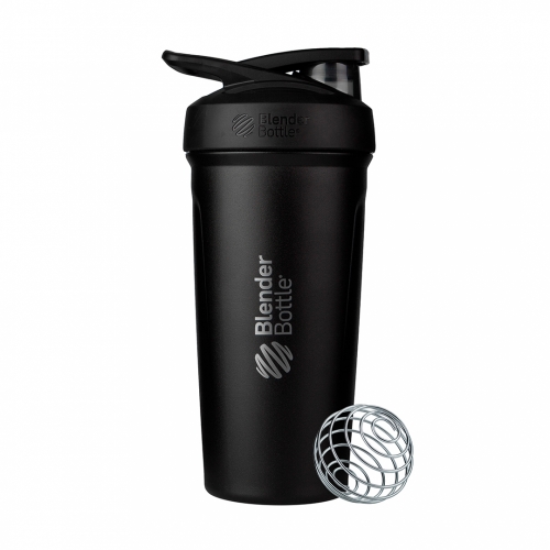 Coqueteleira Strada Stainless Térmica Cor Black (710ml) - Blender Bottle