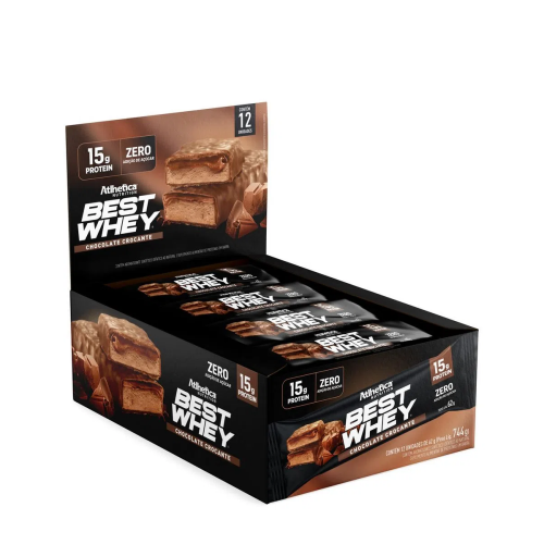 Best Whey Bar 15g de Proteina Sabor Chocolate Crocante (Cx com 12unid) - Atlhetica Nutrition