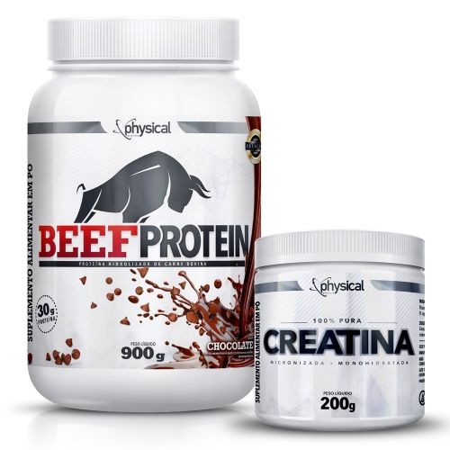 Compre Beef Protein Sabor Chocolate (900g) - Physical Pharma e Ganhe Creatina 200g Physical Pharma