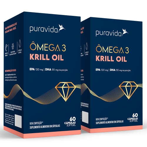 Kit 2un Omega 3 Krill Oil (60 Caps) - Pura Vida