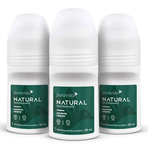 Kit 3 un Natural Desodorante Manuya Lemon (55 ml) - Pura Vida