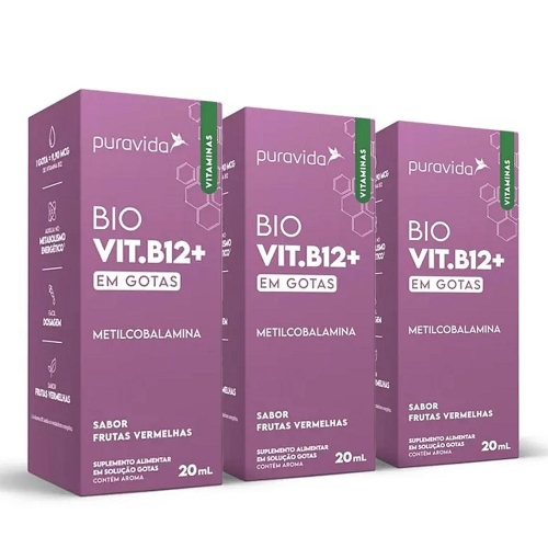 Kit 3 un B12 Drops Metilcobalamina (20ml) - Pura Vida