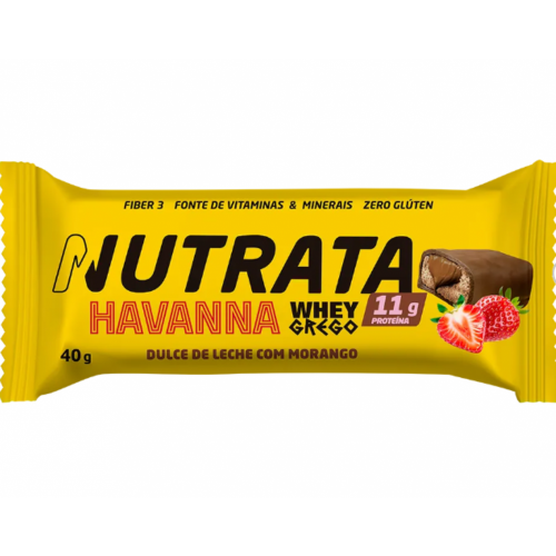 Whey Grego Bar Sabor Havanna Doce de Leite c/ Morango (1 unidade de 40