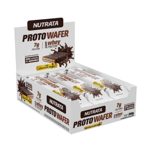 Proto Wafer Sabor Chocolate Belga (Cx c/ 12unid de 30g) - Nutrata