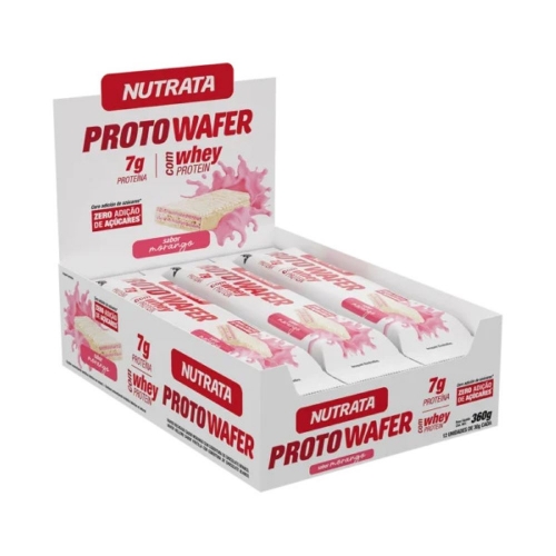 Proto Wafer Sabor Morango (Cx c/ 12unid de 30g) - Nutrata