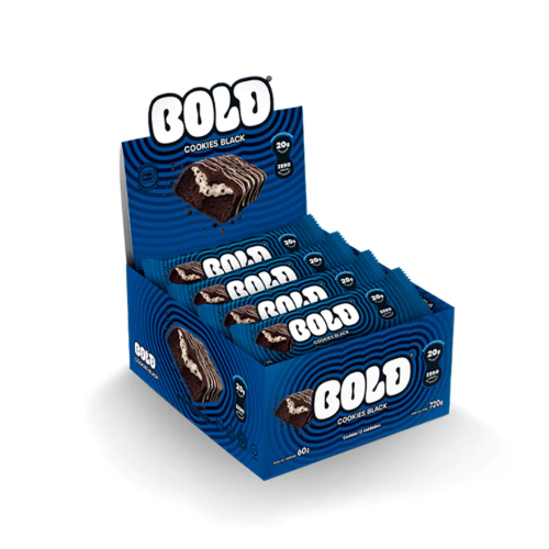 Bold Bar Sabor Cookies Black (Caixa 12 Unidades de 60g) - Bold Snacks
