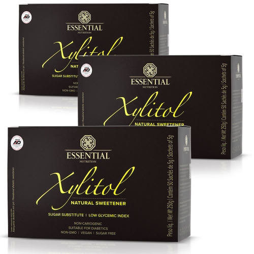 Kit 3unid Xylitol - Adoante Natural (Cx c/ 50 Sachs de 5g) - Essential