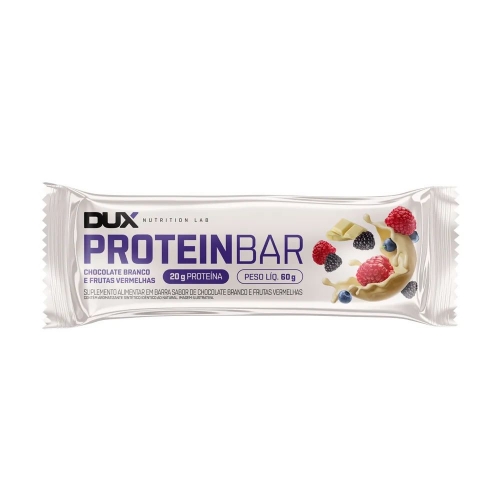 Protein Bar Sabor Chocolate Branco e Frutas Vermelhas (60g) - Dux Nutr