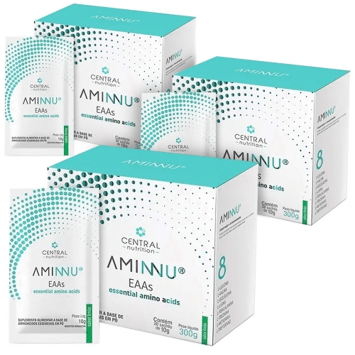 Kit 3unid Aminnu Sabor Limão (30 Sachês de 10g) - Central Nutrition