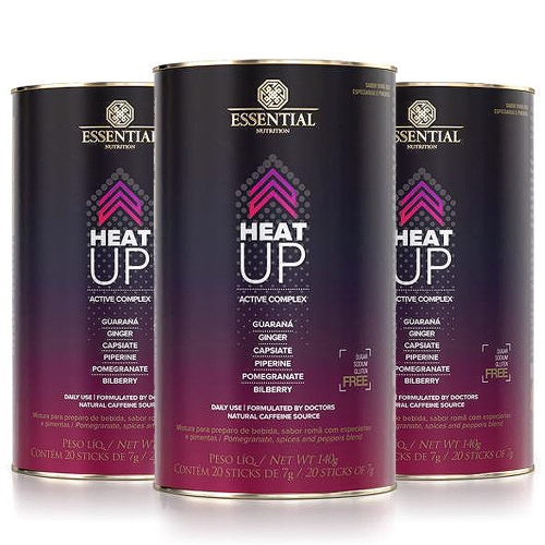 Kit 3unid  HEAT UP sabor Rom (Lata c/ 20 unidades de 7g) - Essential Nutrition