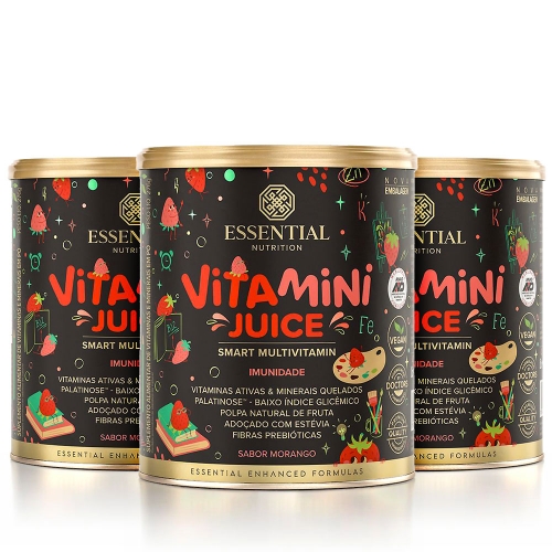 Kit 3unid Vitamini Juice Sabor Morango (280g) - Essential Nutrition