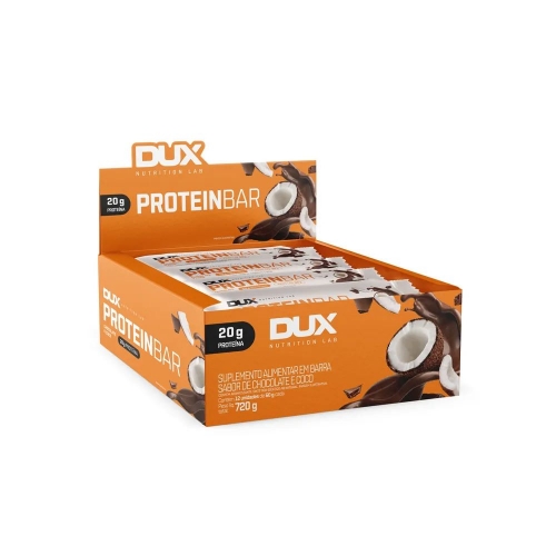 Protein Bar Sabor chocolate e Coco (Caixa c/ 12 unidades de 60g) - Dux