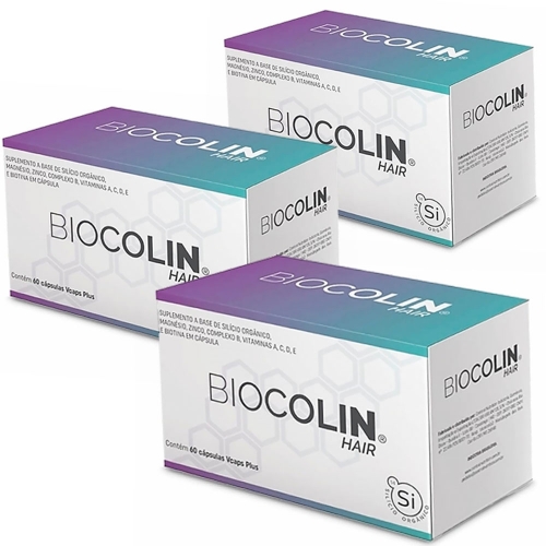 Kit 3unid Biocolin Hair (60 Cpsulas) - Central Nutrition