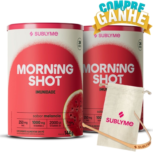 Kit 2unid Morning Shot Sabor Melancia (144g) - Sublyme Ganhe 1 Raspador de Língua
