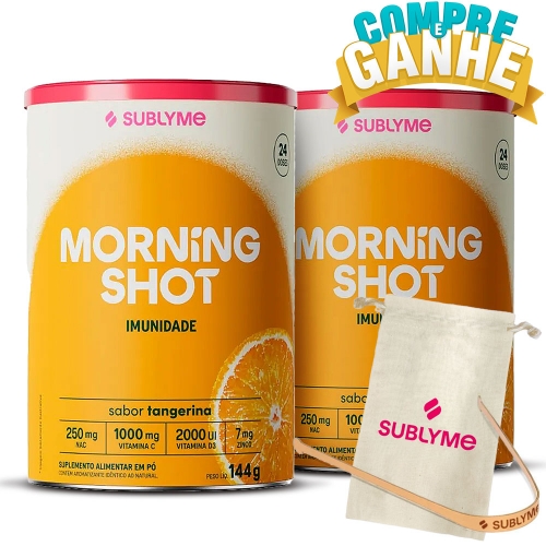 Kit 2unid Morning Shot Sabor Tangerina (144g) - Sublyme Ganhe 1 Raspador de Língua
