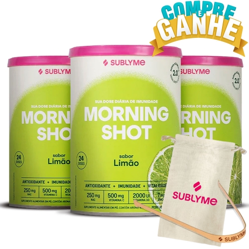 Kit 3uni Morning Shot Sabor Limão (144g) - Sublyme Ganhe 1 Raspador de Língua
