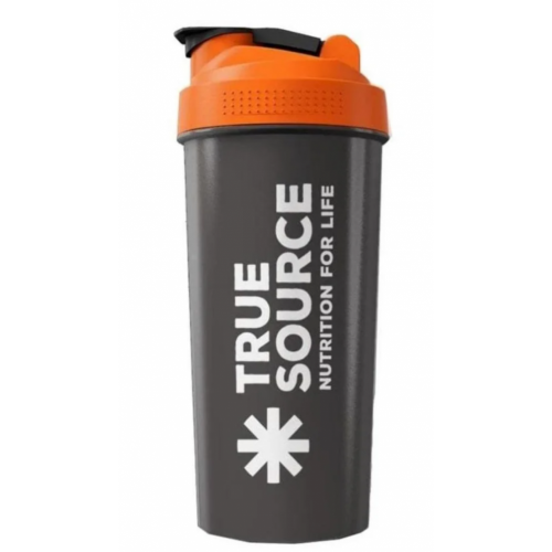 Coqueteleira Slim Preta e Laranja (600ml) - True Source