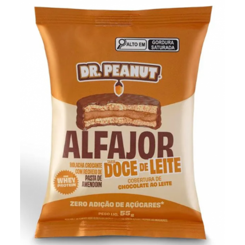 Alfajor Sabor Doce de Leite c/ Chocolate ao Leite (55g) - Dr Peanut