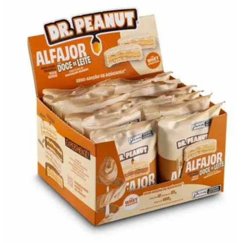 Alfajor Sabor Doce de Leite c/ Chocolate Branco (Cx com 12 unidades de 55g) - Dr. Peanut