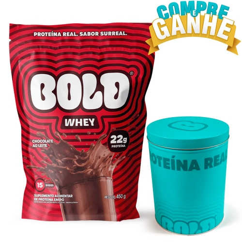 Bold Whey 3w Sabor Chocolate ao Leite (450g) - Bold Snacks Ganhe Lata Bold