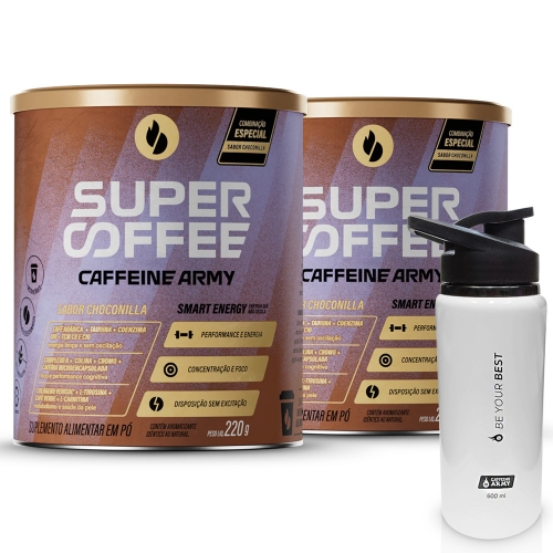 Compre 2un SuperCoffee Sabor Choconilla (220g) - Caffeine Army e Ganhe Garrafa