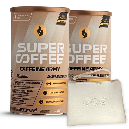 Compre 2un SuperCoffee Sabor Beijinho (380g) - Caffeine Army e Ganhe Necessarie Branca