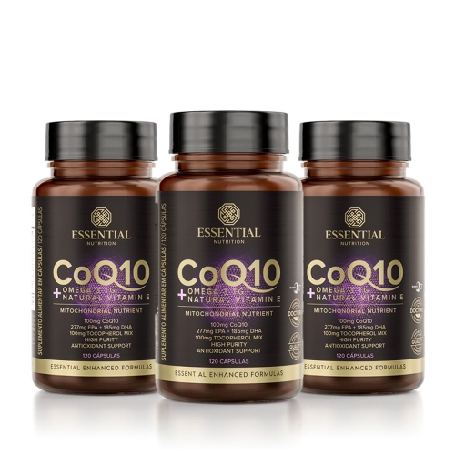 Kit 3 un CoQ-10 + mega 3 + Natural Vit E (120 Cpsulas) - Essential