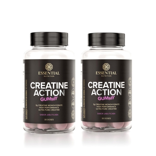 Kit 2un Creatine Action Sabor Jabuticaba (60 Gomas) - Essential Nutrition