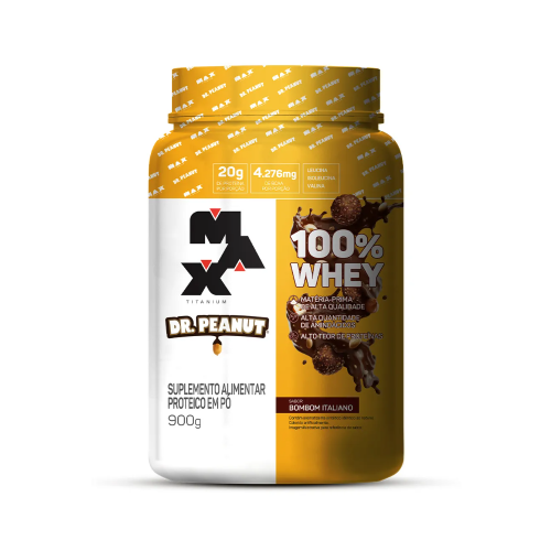 100% Whey x Dr. Peanut Sabor Bombom Italiano (900g) - Max Titanium