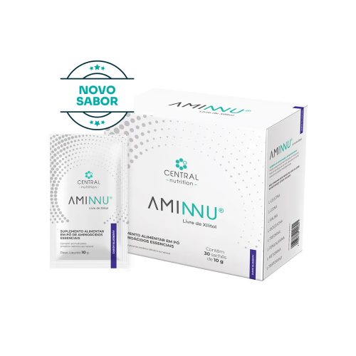 Aminnu Livre de Xilitol Sabor Bluebrry (30 Sachês de 10g) - Central Nutrition