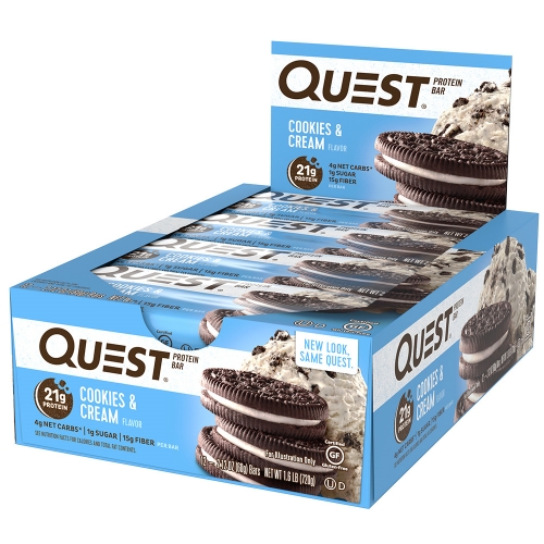 Quest Bar - Protein Bar Sabor Cookies (Caixa c/ 12 Unidades de 60g cad
