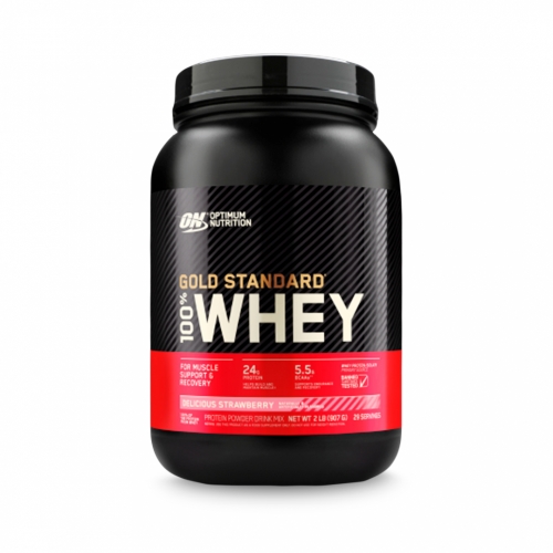 100% Whey Protein Gold Standard - Morango - 909g - Optimum Nutrition